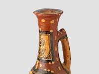 VO Ker 34  VO Ker 34, Algerien, Kabylen,19.Jahrhundert, Kanne, Ton, H 23,9 cm, Dm Bauch 11,5 cm, Dm Mündung 7,2 cm : Museumsfoto: Claus Cordes, Bestandskatalog Ethnologie